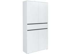 Armoire à chaussures BIANCO 50 paires 4 portes 4 abattants blanc