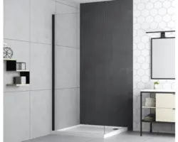 Raumdusche Form & Style Modena 800x1950 mm Reversibel Echtglas Klar hell schwarz mit schmutzabweisender Glasbeschichtung