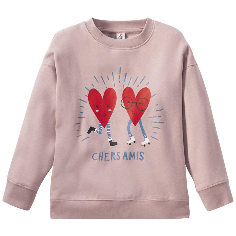 Mädchen Sweatshirt mit Herzchen-Print (Nur online)