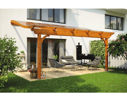 Terrassenüberdachung SKAN HOLZ Verona 541x389 cm eiche hell