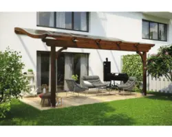 Terrassenüberdachung SKAN HOLZ Verona 541x389 cm nußbaum