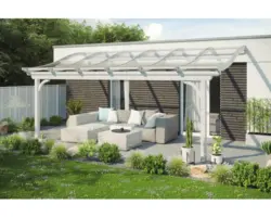 Terrassenüberdachung SKAN HOLZ Verona 648x389 cm weiß