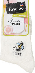 Fascino Socken mit Bienen-Stickerei weiß Gr. 39-42