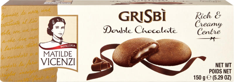 Matilde Vicenzi Biscuits Grisbì Double Chocolate, 150 g