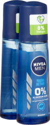 Nivea Men Deo Spray Fresh Active, 2 x 75 ml