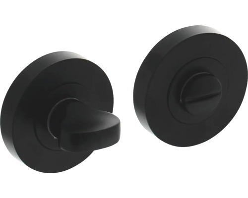 Beschlagset Rosette WC+ Bad Riegel Ø 52x10 mm Zamac, schwarz