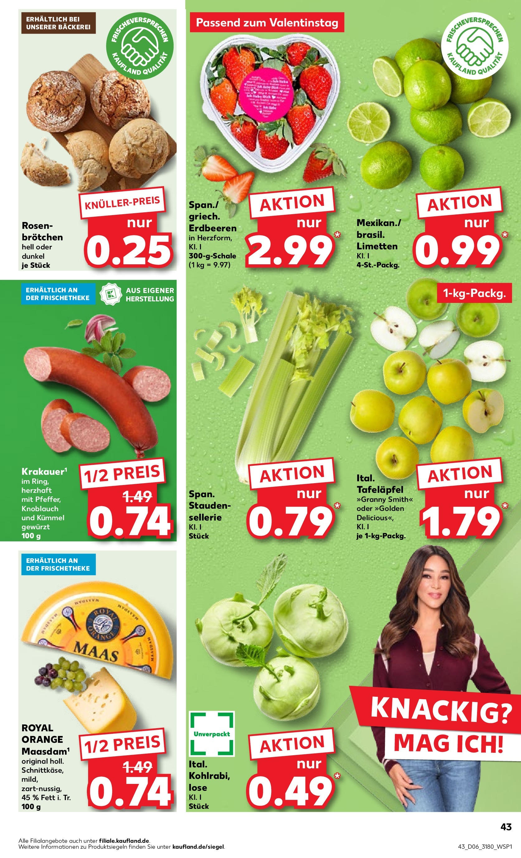 Kaufland Prospekt 	 (ab 08.02.2024) » Angebote Online zum Blättern | Seite: 43 | Produkte: Knoblauch, Erdbeeren, Bäckerei