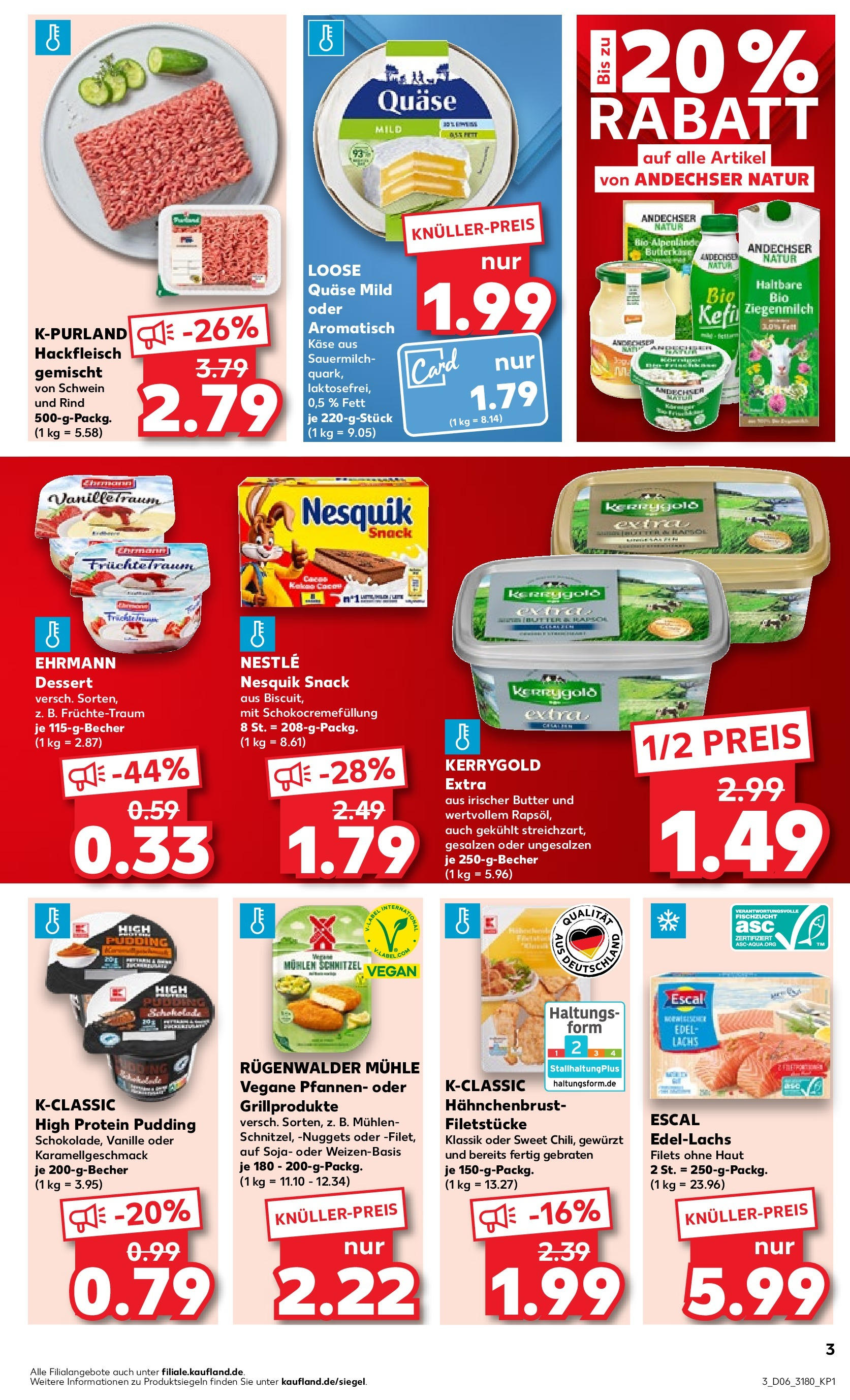 Kaufland Prospekt 	 (ab 08.02.2024) » Angebote Online zum Blättern | Seite: 3 | Produkte: Schinken, Lachs, Butter, Käse