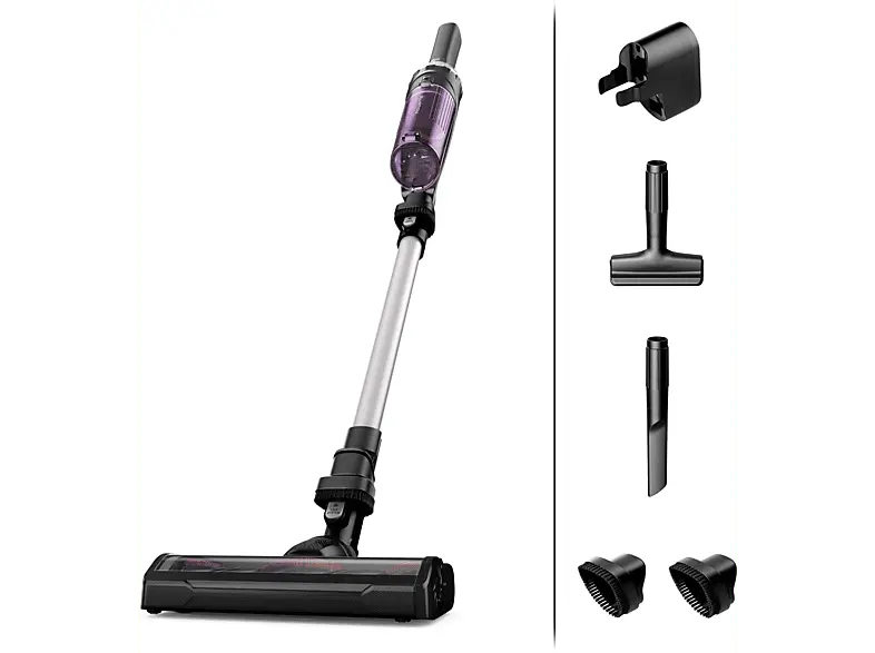 Rowenta RH1129 X-nano essential Akku Staubsauger (0,4 l, Akkulaufzeit: bis zu 40 Minuten, Schwarz/Lila)