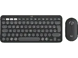 LOGITECH Pebble 2 Combo Kabelloses Tastatur-Maus-Set, DEU (Qwertz), Grafit; Kabelloses Tastatur-Maus Set