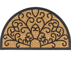 Gummi-/Kokosmatte halbrund Relief 45x75 cm