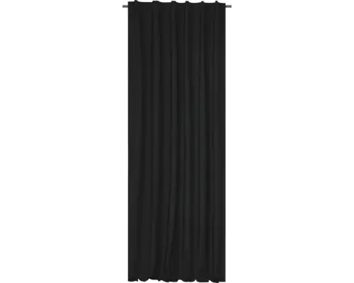 Vorhang mit Universalband Canvas schwarz 140x280 cm