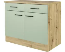 Unterschrank Flex Well Cara Grün/Artisan Eiche matt 100x85x60 cm