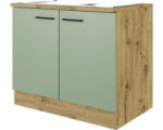 Hornbach Spülenunterschrank Flex Well Cara Grün/Artisan Eiche matt 100x85x60 cm