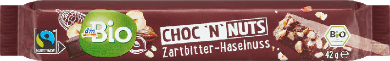 dmBio Choc `n`Nuts Zartbitter-Haselnuss