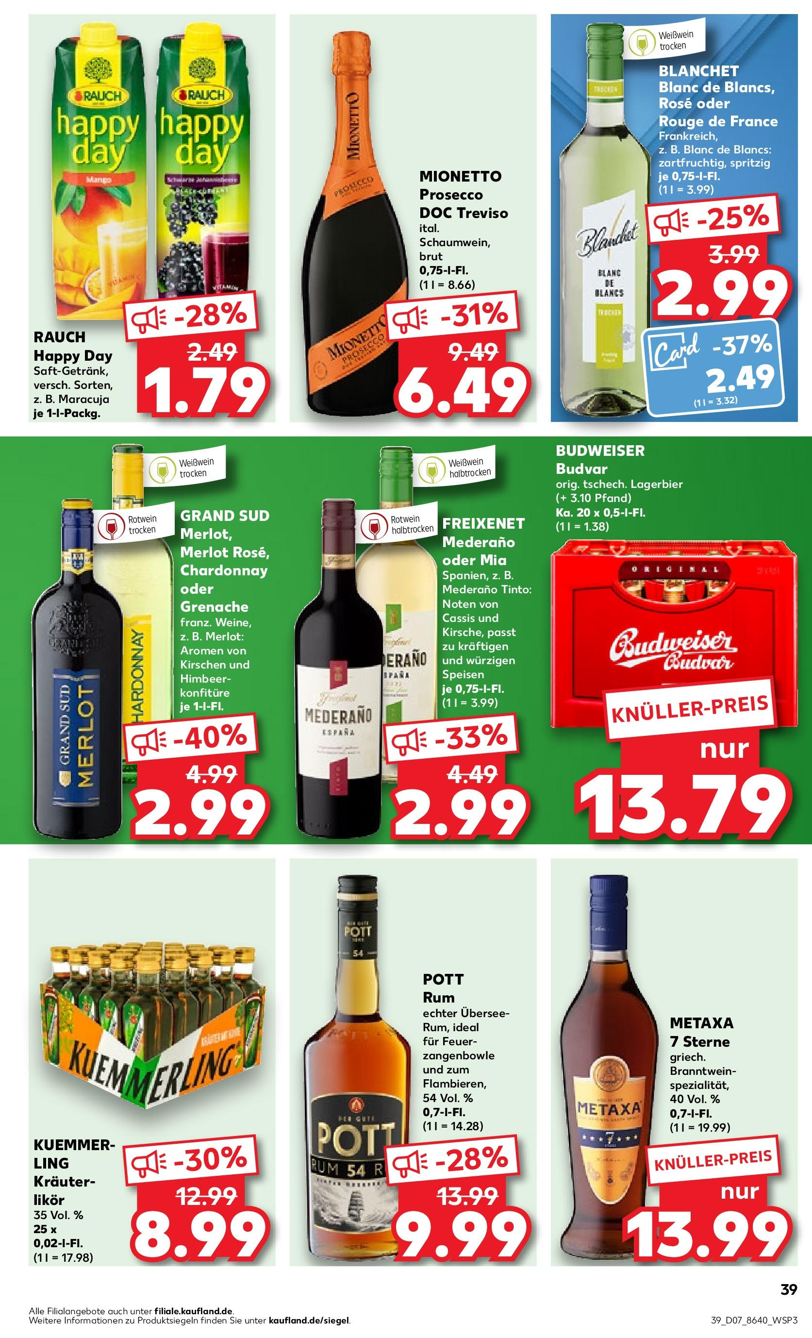 Kaufland - Nordrhein - Westfalen  (ab 15.02.2024) » Angebote Online zum Blättern | Seite: 39 | Produkte: Rouge, Weißwein, Likör, Kirschen