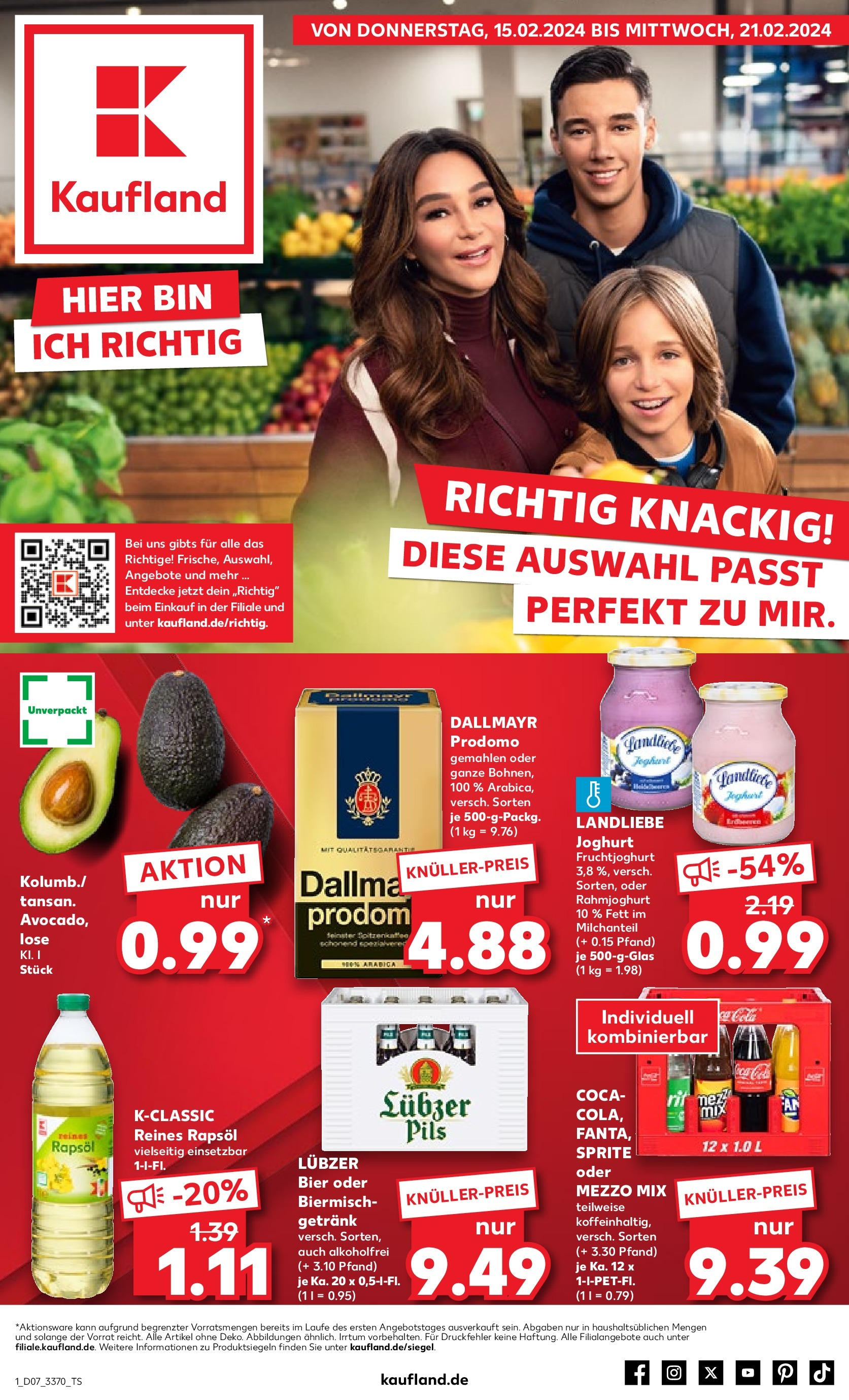 Kaufland - Berlin  (ab 15.02.2024) » Angebote Online zum Blättern | Seite: 1 | Produkte: Sprite, Rapsöl, Pils, Joghurt