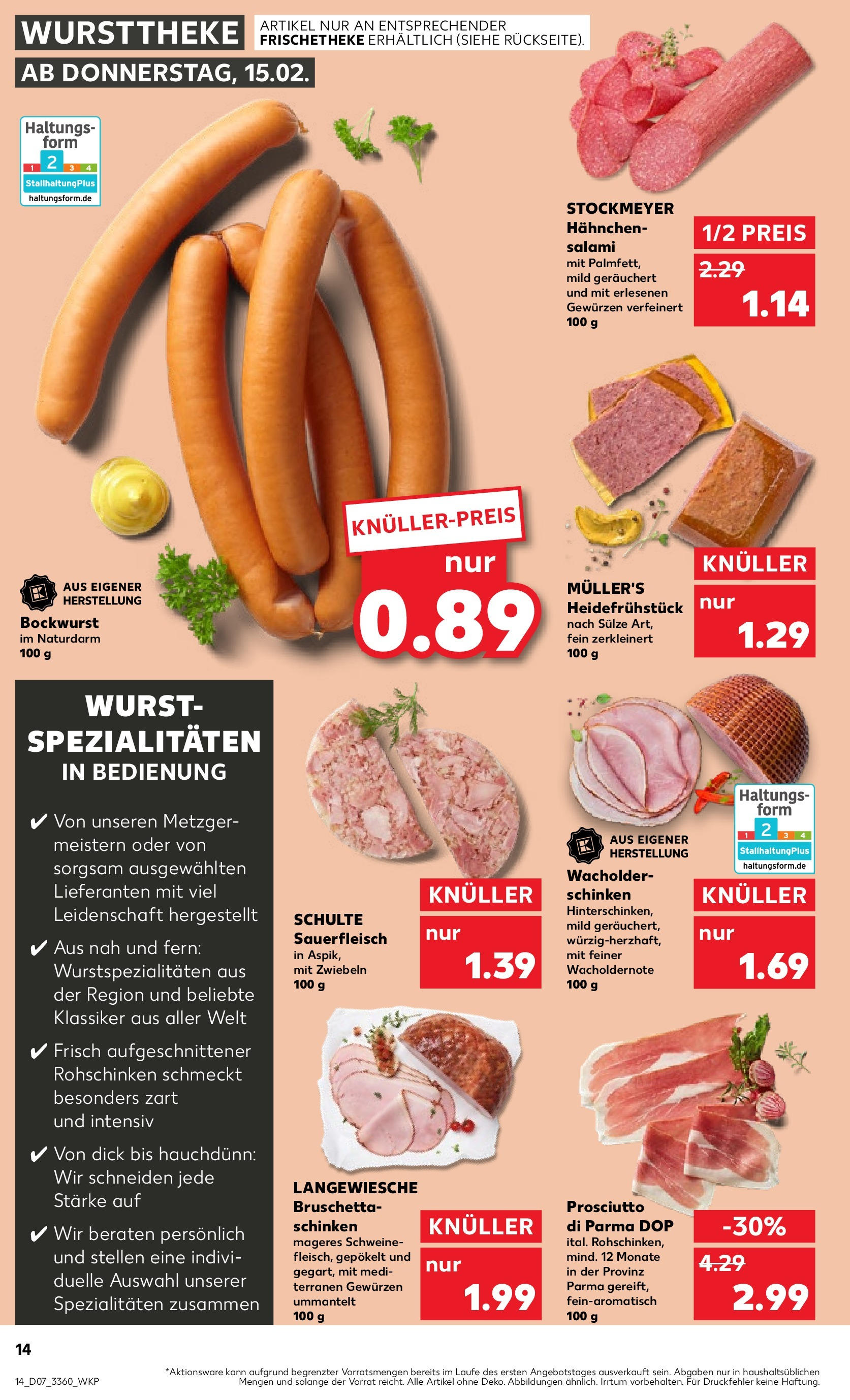 Kaufland - Berlin  (ab 15.02.2024) » Angebote Online zum Blättern | Seite: 14 | Produkte: Zwiebeln, Wurst, Salami, Schinken