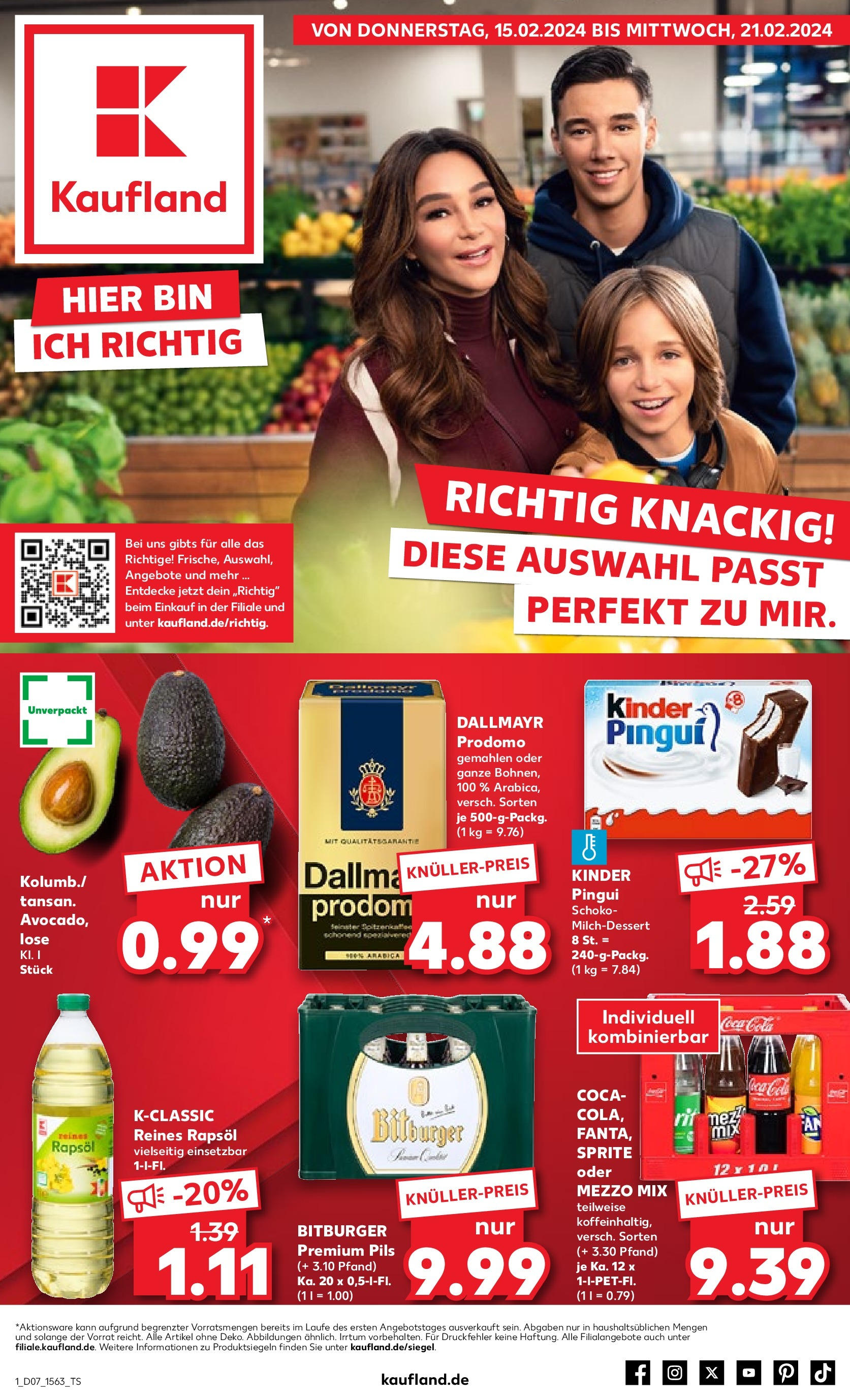 Kaufland - Schleswig-Holstein (ab 15.02.2024) » Angebote Online zum Blättern | Seite: 1 | Produkte: Sprite, Rapsöl, Pils