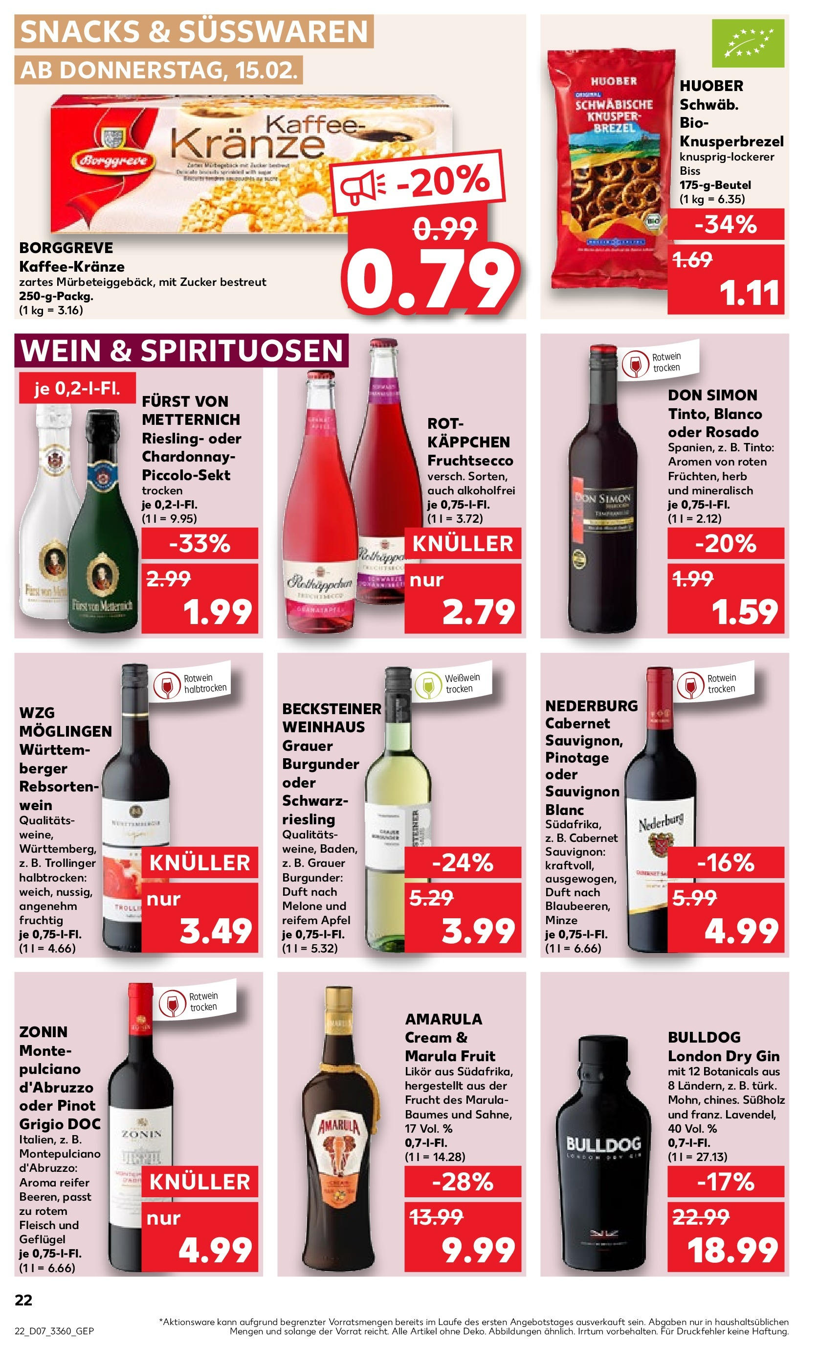 Kaufland - Berlin  (ab 15.02.2024) » Angebote Online zum Blättern | Seite: 22 | Produkte: Zucker, Wein, Gin, Kaffee