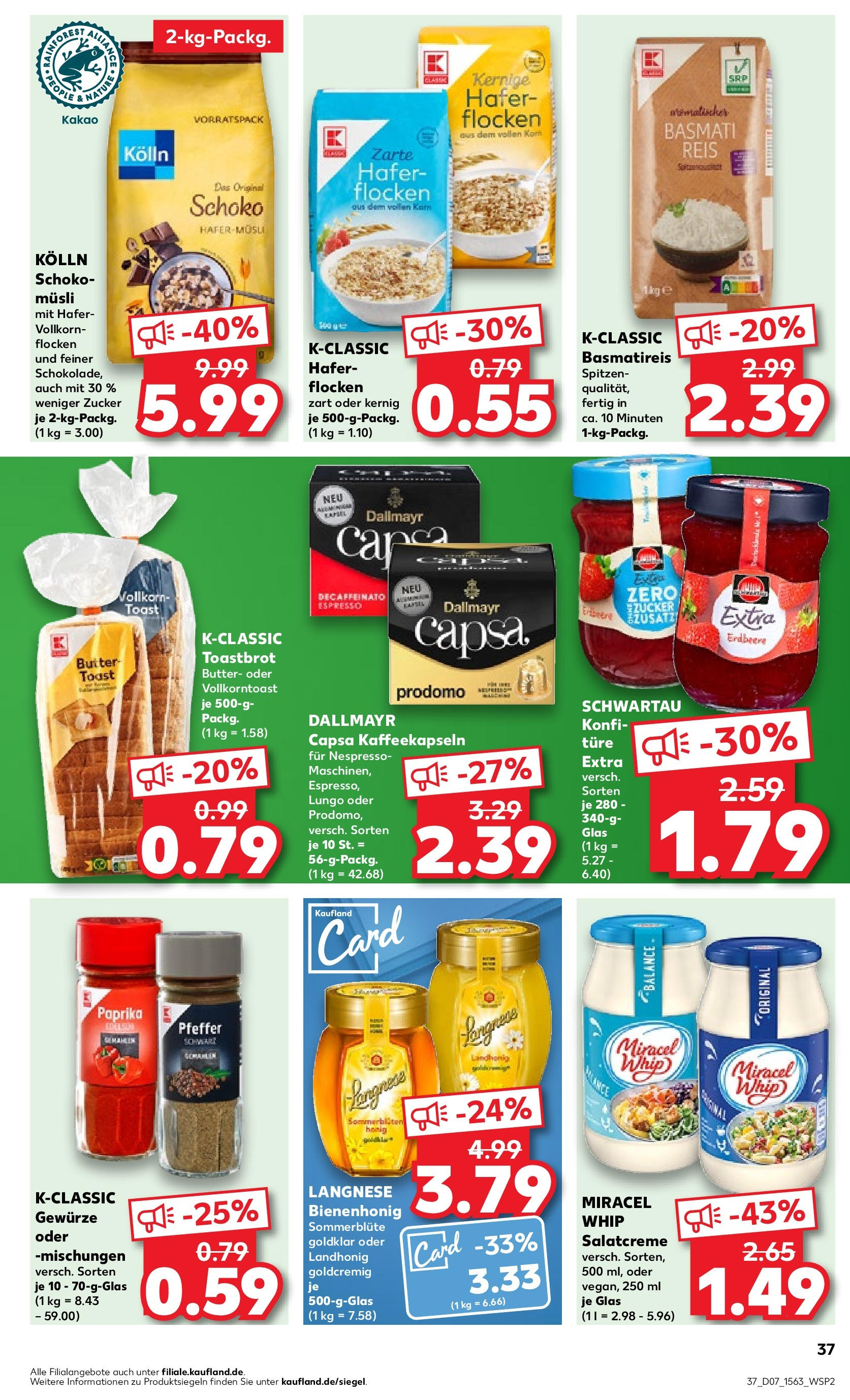 Kaufland - Schleswig-Holstein (ab 15.02.2024) » Angebote Online zum Blättern | Seite: 37 | Produkte: Zucker, Reis, Basmatireis, Toastbrot