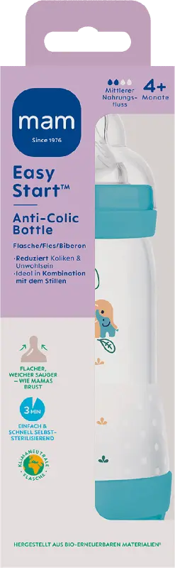 MAM Easy Start Anti-Kolik-Babyflasche 320 ml, blau, 4+ Monate
