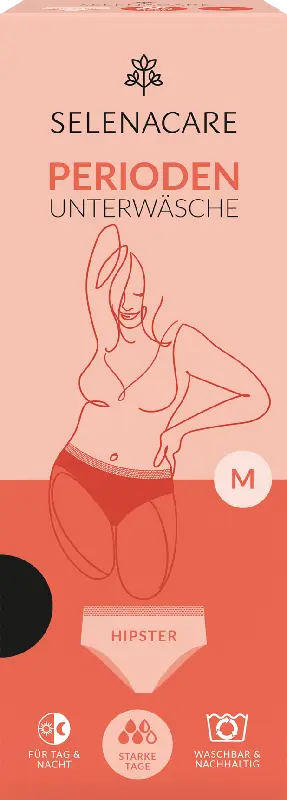 SELENACARE Periodenunterwäsche Hipster schwarz, Gr. M
