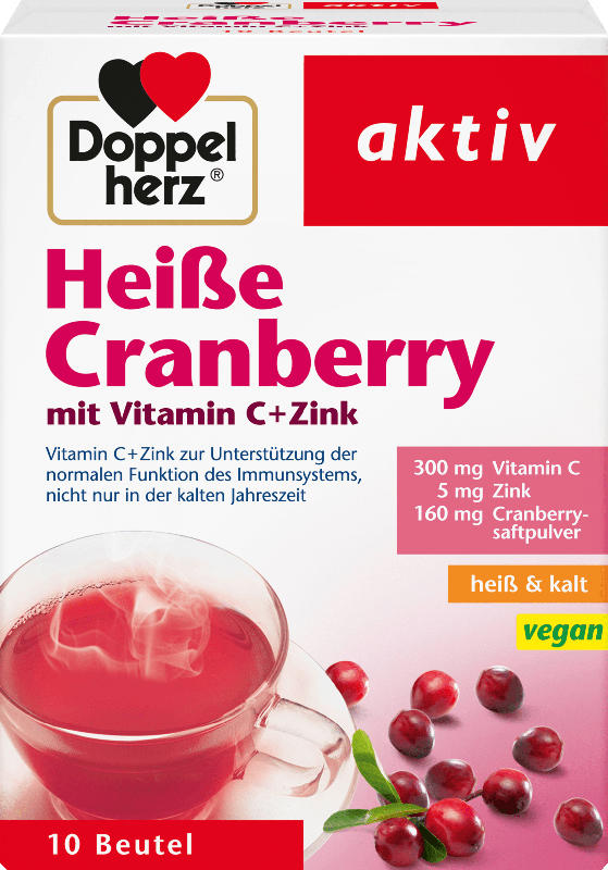 Doppelherz aktiv Heiße Cranberry mit Vitamin C + Zink Pulver