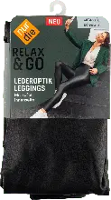 dm drogerie markt nur die Relax & Go Lederoptik Leggins Damen schwarz, Gr. 44/46