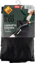 nur die Relax & Go Lederoptik Leggins Damen schwarz, Gr. 44/46