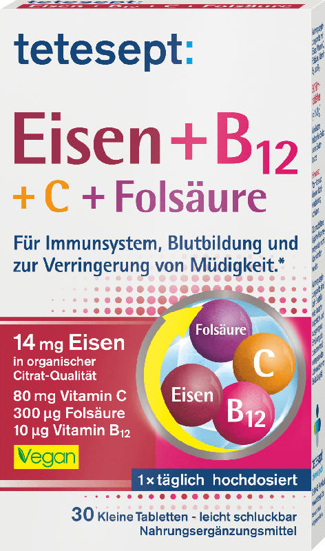 tetesept Eisen + B12 + C + Folsäure