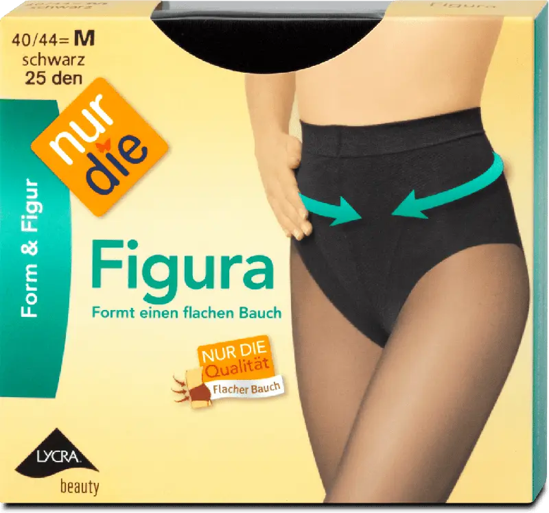 nur die Form & Figur Figura Strumpfhose schwarz 25 DEN, Gr. 40/44