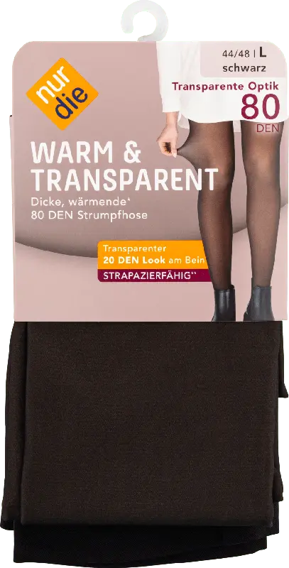 nur die Strumpfhose Warm & Transparent, 80 DEN, Größe 44/48 (L)