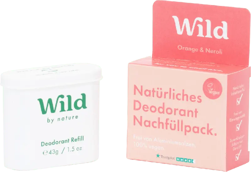 Wild Natürliches Deodorant Nachfüllpack Orange & Neroli