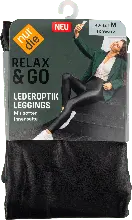 dm drogerie markt nur die Relax & Go Lederoptik Leggins Damen schwarz, Gr. 40/42