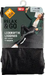 nur die Relax & Go Lederoptik Leggins Damen schwarz, Gr. 40/42