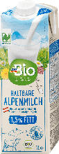 dm drogerie markt dmBio Alpenmilch haltbar 1,5%