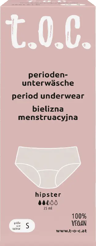 t.o.c. Periodenunterwäsche schwarz Hipster, Gr. S