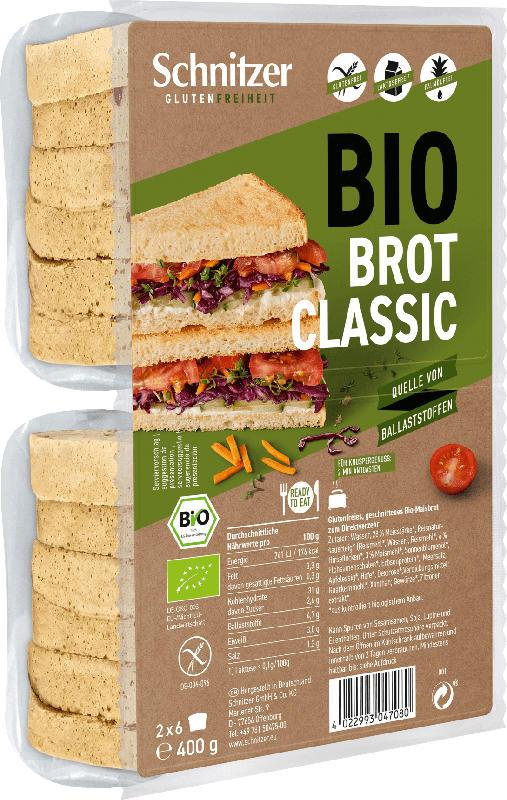 Schnitzer Brot Bio Classic glutenfrei (2x6 Stück)