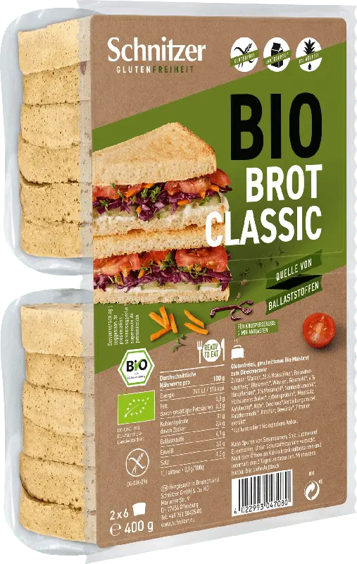 Schnitzer Brot Bio Classic glutenfrei (2x6 Stück)