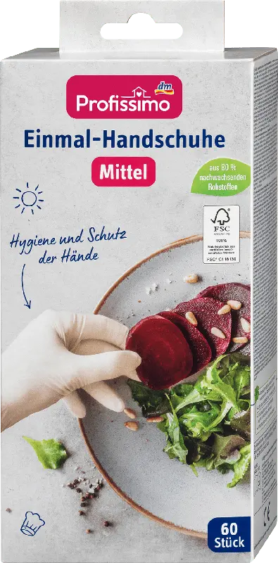 Profissimo Einmal-Handschuhe Mittel weiß (30 Paar)
