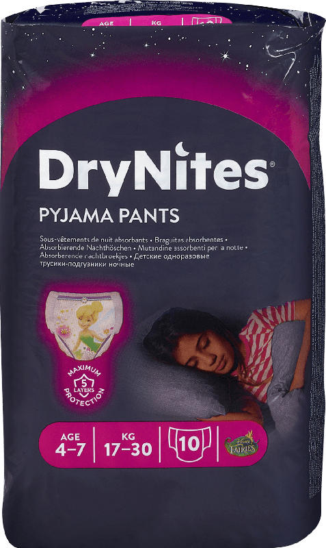 DryNites Pyjama Pants für Mädchen Nacht-Höschen (17-30 kg)