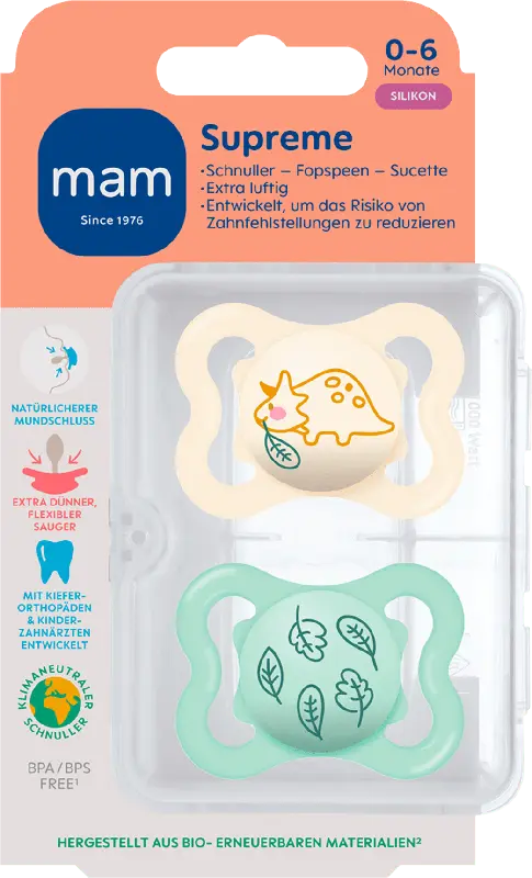 MAM Supreme Schnuller 0-6 Monate sortiert