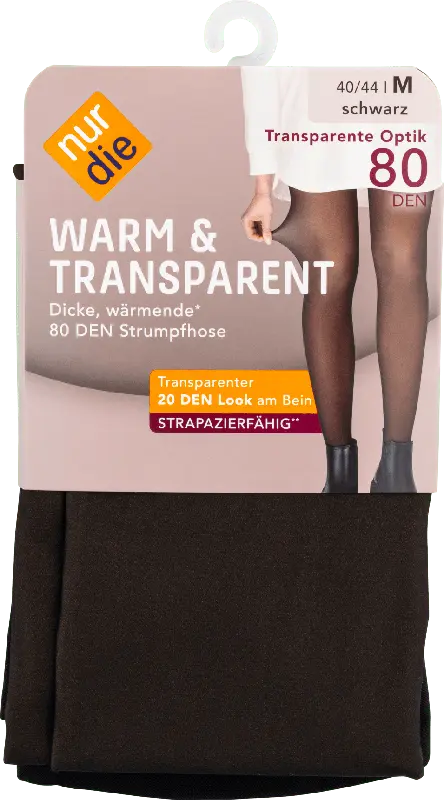 nur die Strumpfhose Warm & Transparent, 80 DEN, Größe 40/44 (M)