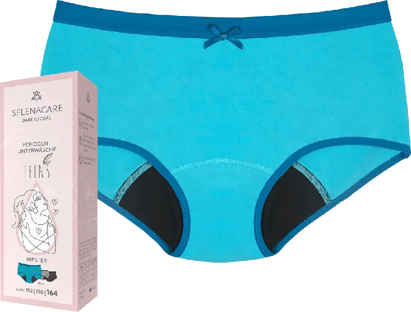 SELENACARE Periodenunterwäsche Teens Hipster blau, Gr. 164