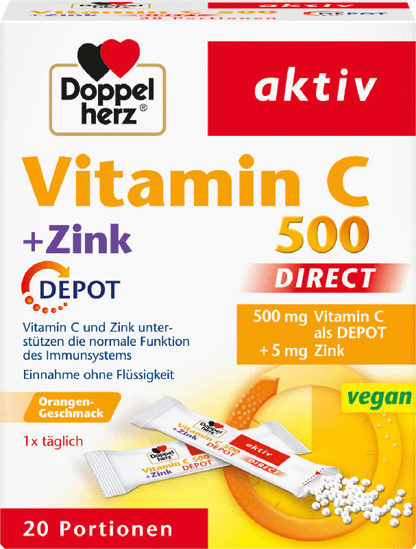 Doppelherz Vitamin C + Zink 500 Direct Depot Portionssticks
