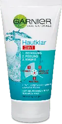 GARNIER Hautklar 3in1 1. Reinigung 2. Peeling 3. Maske