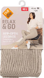 nur die Relax & Go Ripp-Optik Leggings Gr. 40/42 taupe
