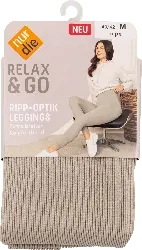 nur die Relax & Go Ripp-Optik Leggings Gr. 40/42 taupe