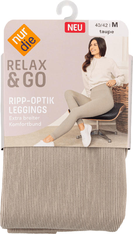 nur die Relax & Go Ripp-Optik Leggings Gr. 40/42 taupe